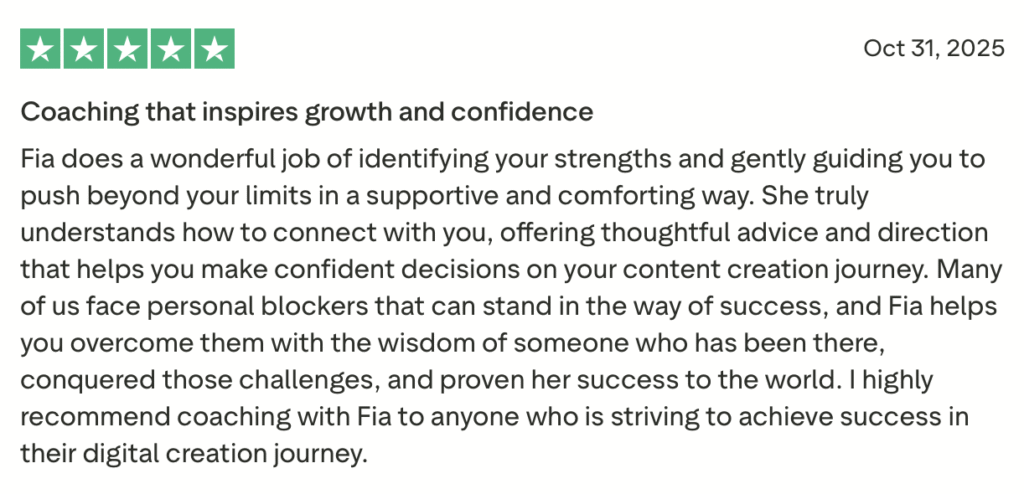 Client message about feeling relieved and clear after releasing fear and doubt