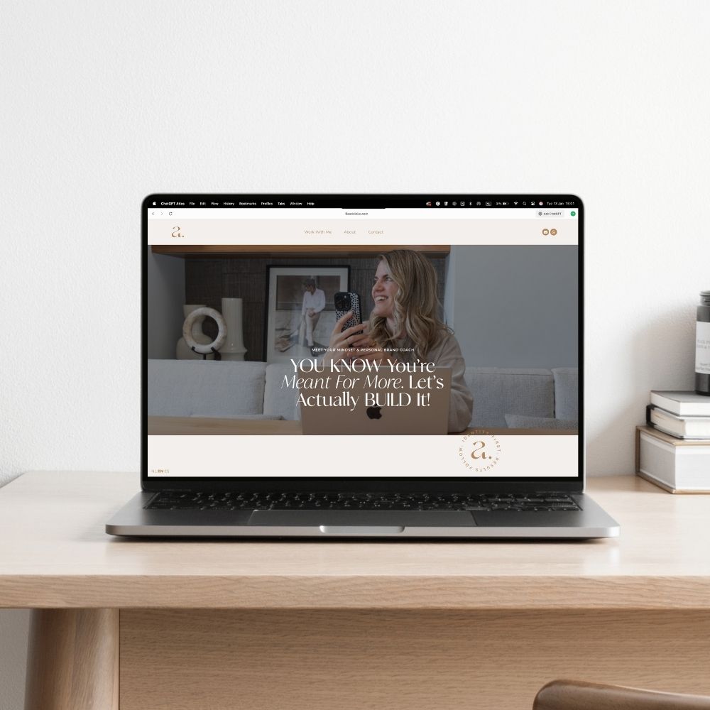 Personal brand website design focused on clarity, conversion, and visual identity