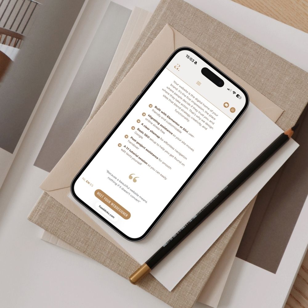 Custom website design by Fia Addicks for creative entrepreneurs and personal brands